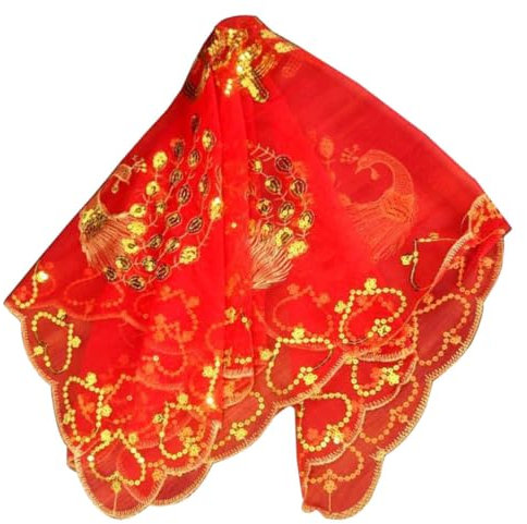 TINEASUR Klassischer Roter Braut Schleier Mit Spitze Hochzeitskopftuch Für Traditionelle Chinesische Zeremonien Und Moderne Hochzeitsfeiern Details Und Elegantes Design