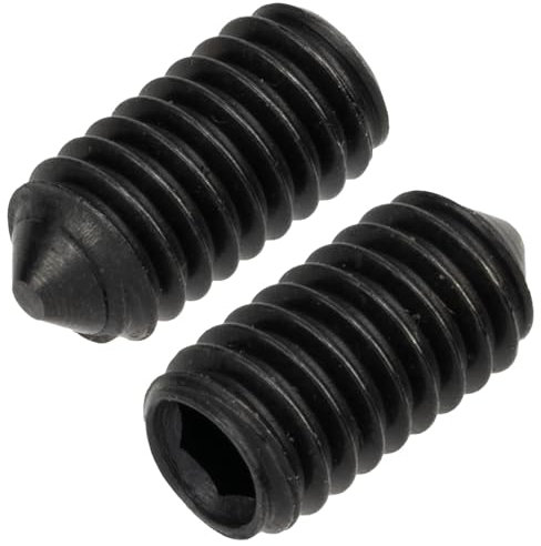 AERZETIX - NV18355 - Lot de 12 Vis de blocage sans tête M4x8 mm à bout pointeau conique - empreinte creuse hexagonale HEX 2 à 6 pans - en acier - couleur noir