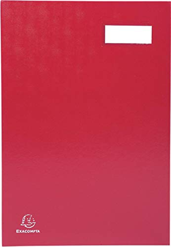 Exacompta - Ref. 57025E – Karton mit 8 Überschriften, Leinwand – Etikettenhalter – laminierter Deckel – 20 Fächer aus rosa Karte mit 3 Perforationen – 24 x 35 cm – Rot