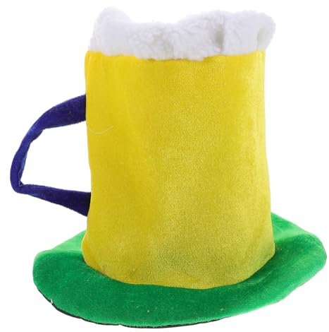 Toyvian Novelty Beer Hat for Oktoberfest Celebration Fun Beer Mug Design for Cosplay Parties Festivals and Carnival Events Unique Accessory for Adults Yellow