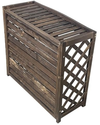 CZAOERXB Écran de confidentialité extérieur à persiennes, clôture de climatiseur, Couvercle de radiateur en Bois pour unité extérieure, Volets décoratifs pour étagères (Taille : Moyen)