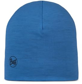 Buff LW Merino Wool Reversible Berretto Bambino Ragazza, Sciarpa Multifunzionale, 100% Lana Merino, Escursionismo, Outdoor, Sostenibile, Leggera, Spessa, Taglia Unica, Blu