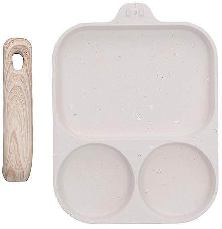 EOJDDPA Padella antiaderente per uova in 3 pezzi, 40 x 19 cm, per colazione, uova, frittelle e altro ancora, rivestimento antiaderente per fornelli a gas, piano cottura a induzione, lavabile in
