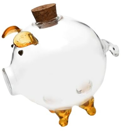 YiQinzcxg Piggy Money Jar Für Bargeldeinsparungen Clear Glass Piggy Box Schöne Münzaufbewahrungsbox Elegantes Glashandwerk