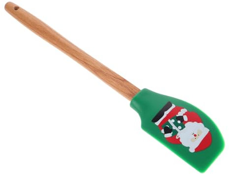 Alipis Christmas Scraper Large Frosting Spatula Wooden Handle for Mixing and Baking for Creating Decorative Pancakes and Festive Cookie Designs