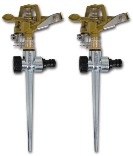 Impulse Sprinkler, Gartenbewässerung, Zink-Metallspieß, 2 Stück