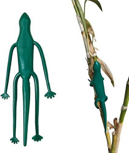 Cute Plant Cable Ties 15 Pcs, Reusable Garden Flexible Wire Tie, Cartoon Animal Shapes Garden Supports Soft Twist Plant Ties, Soft Rubber Wrapped Wire Tie Branches Wire Tie (Standard, Lizard Shape)