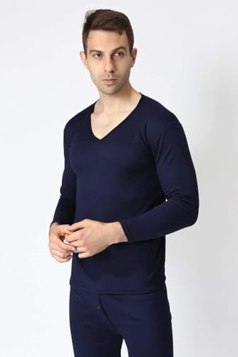 Herr Termiska Underkläder Set Plus Storlek Xl-9xl Höst Vinter Män Tjocknar Termiska Underkläder Män Långkalsonger Sammet Mjuka Varma Kostymer, Nevy Blue, XXL