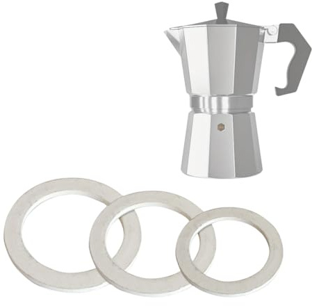 Millstore Lot de 3 joints de rechange en caoutchouc pour cafetière Moka, 4 tailles disponibles 1-2-3-6 tasses, compatibles avec les marques les plus populaires, Made in Italy (6 tasses)