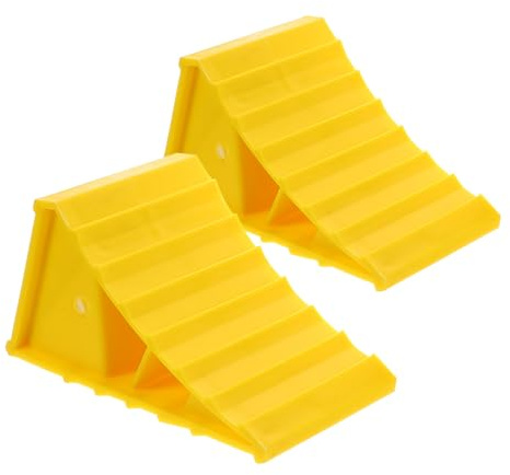 FUNOMOCYA Topes De Rueda Antideslizantes para Coche 2 Piezas Triángulo De Madera 15,5x10x10 Cm Calzos para Ruedas Camión Portátiles Vehículo Estacionamiento Seguro Viajes