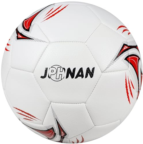 JPHNAN Low Bounce Futsal Ball Size 4 - Durable Indoor Soccer Ball with Thick TPU Cover & Reinforced Stitching for Youth & Adults Training | White Rice Grain Texture Non-Glossy Surface Design