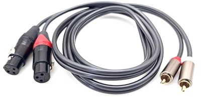JZK 1.5m langes Dual XLR auf Cinch Kabel, 2 XLR Buchsen auf 2 RCA Stecker, Twin Cinch auf xlr HiFi Audiokabel für Lautsprecher, Verstärker, Mischpult, Mikrofon, HiFi Stereo Audiosysteme