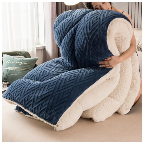 ZTGL Edredón Espesar Franela, Edredón Nórdico Mantener Invierno, Edredones de Cama de Microfibra, Manta Simple Color Sólido Borreguito, Edredón Cálido Doble Cara,E,150x200cm(2.5kg)