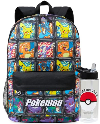 Get Trend Pokemon Mochila Niño y Botella Sin BPA 500 ml, Set Infantil, Grande Mochila Escolar Deporte y Ocio, Idea de Regalo Niño (Multi Pokemon)