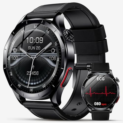 2026 New Smart Watch for Men with Blood Pressure & ECG, 1.43AMOLED Fitness Tracker with Bluetooth Calls/SOS Help, 24/7 Heart Rate/SpO2/Sleep Monitor, 120 Sports Modes, IP68 Waterproof for Android iOS