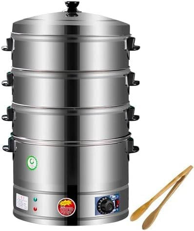 Vaporiera elettrica per alimenti, a 3 livelli, in acciaio inox, con controllo termostatico per una colazione perfetta