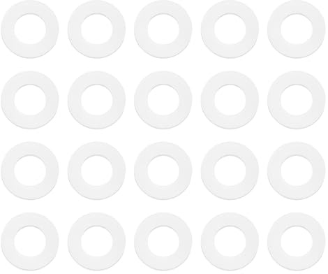 PATIKIL 20 Pcs M20 Rondelle Plate 20mm ID 40mm OD 3mm Épaisseur Blanc | En Silicone, Rondelle Lisse Grommets Joint Torique Joint D'Étanchéité Entretoise Pour Robinet Tuyau