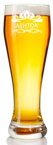 PolyYL Bierglas Mit Gravur 0.5l, Personalisierte Geschenke Für Männer, Personalisierte Weizenglas Geschenk Für Papa, Ehemann, Beste Freunde (Name)