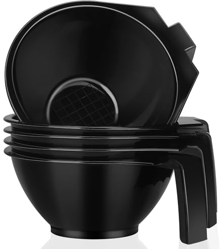 Ciieeo Cuenco para Teñir Cabello 5 Piezas Plástico Negro Grande para Peluquería y Uso Doméstico, Tazón para Mezclar Tinte DIY y Mascarilla Facial, Herramienta para Coloración y Cuidado