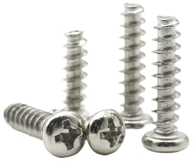 Tornillos autorroscantes de cabeza redonda con ranura en cruz, acero al carbono niquelado, M1, .2, .4, .7, M2, M3, M4 y M5, 100 unidades(3mm,M1.4 (100pcs))