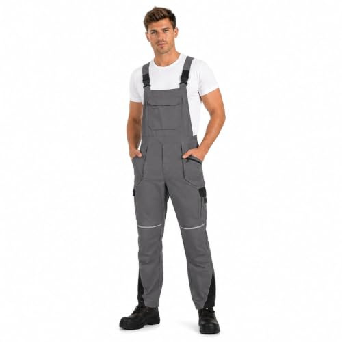 BWOLF Drift Arbeitslatzhose Männer Latzhose Herren Arbeitshose mit Latz mit Multifunktionstaschen, Ripstop-Gewebe mit vielen Taschen