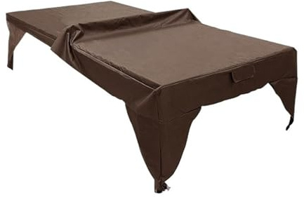 MAQDDO 280 cm x 153 73 hopfällbart bordtennisbordsskydd, skydd för tennis, biljardbord och pooler, för inomhus- och utomhusbruk för bordtennisbord (brun)