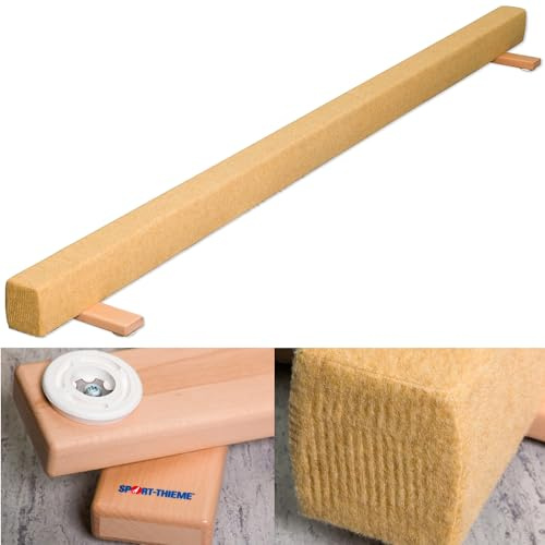 Sport-Thieme Übungsschwebebalken | Schwebebalken für Einsteiger, Kinder und zuhause | Höhe 18 cm | LxBxH: ca. 300x40x18,5 cm | Gewicht: ca. 23,5 kg | Holz | Markenqualität