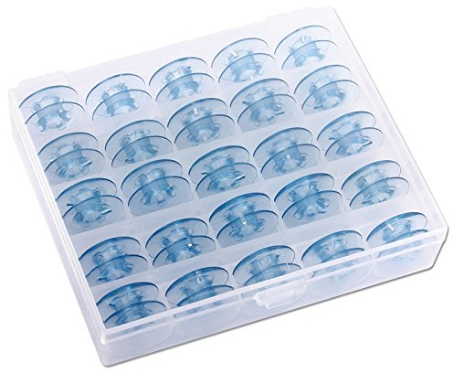 Nähwelt Flachspulen für Pfaff Nähmaschinen in praktischer Box, 25 Stück, blau