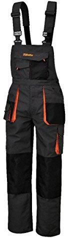 Salopette in tela BETA 260 g/mq, inserti in Oxford, grigia, taglia XL