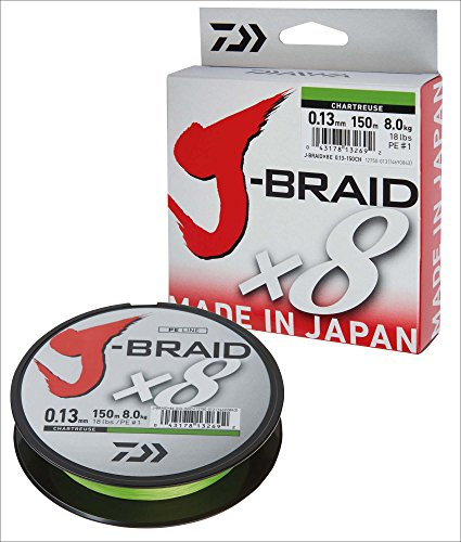 Daiwa J-Braid 8 Braid 300m Chartreuse - geflochtene Angelschnur