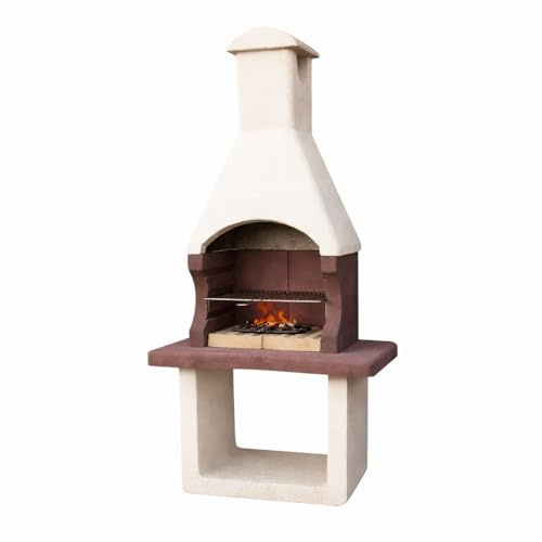 Spring Masonry Charcoal BBQ - Stone Chimney Barbecue Garden Grill