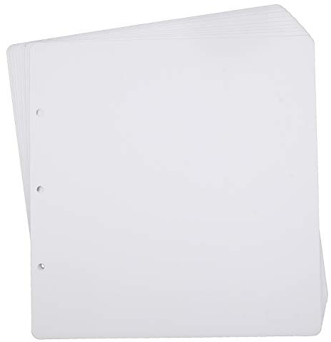 ADVcer 10 ark dubbelsidiga påfyllningssidor – 25 x 26 cm tjock extra hantverkspapper kartong för 25 x 25 cm tre-ring lösa bladpärm hjärtformat fotoalbum och gör-det-själv-scrapbook (vit)