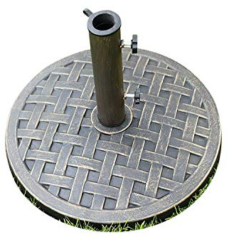 Web Pattern Resin Garden Parasol Base 14KGS - Bronze Colour
