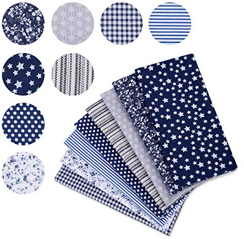 Naler 8pcs 50x50cm Patchwork Cotton Fabric Squares Bundles Remnants Pre-Cut Quilt Printed Floral Fabric for Sewing Quilting DIY Craft Handicraft