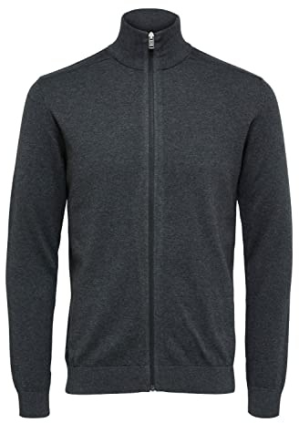 SELECTED HOMME kofta dragkedja, Grå (Antracit/melange), XL