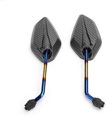 Mad Hornets Carbon 10 mm Gewinde Motorrad Spiegel Universal für Motorrad/Fahrrad/Roller Paar – CW