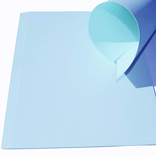 Top Lamination Laminiertechnik 10 Blatt Ton-Bastel-Karton DIN A5 240g/m² hellblau Dickes Ton-Papier 148x210mm super zum Basteln - komplett durchgefärbt bedruckbar - sehr stabil DIY Bastelideen