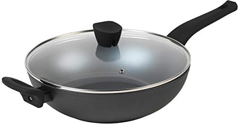 Russell Hobbs RH01709EU 28cm Wokpfanne, Antihaftwok mit Deckel, BPA/PFOA-frei Pearlised wok, Spülmaschinenfest/Induktionfest pfanne, leichte Reinigun, woks & wokpfannen mit silikon Bakelit Griff