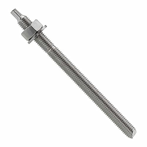 Gewindestangen Edelstahl A4 - Ankerstange - für Chemische Verankerung mit Mutter und Scheibe (M12 x 160 mm / 10 Stück)