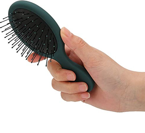 Haarbürste, Mini-Entwirrungsbürste für Natürliches Haar, Lockiges, Verworrenes, Welliges, Nasses, Trockenes Haar, Glättbürsten, Kamm-Haarbürsten, Haarstyling-Werkzeug,(Dunkelgrün)
