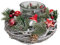 HEITMANN DECO - Corona de ratán con portavelas de Cristal - Blanco/Verde/Rojo - Aprox. 24 x 24 cm - Temporada de Adviento