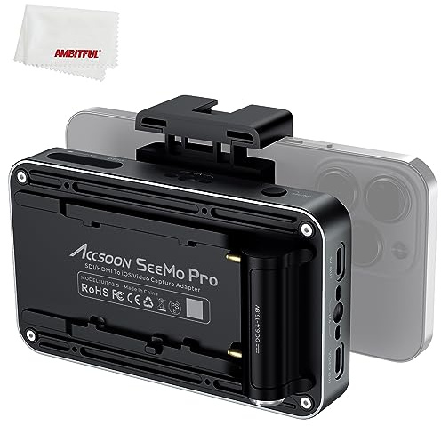 Accsoon SeeMo Pro SDI and HDMI Video on Ipone and Ipad, H.264 HD Recrding & Shaeing, 2 Pin DC Power or NP-F Battery (SeeMo Pro)