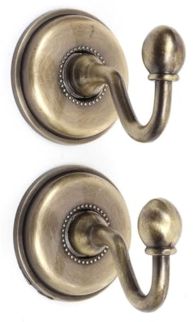 TopHomer 2 Stück Vorhanghalter Haken mit Schrauben, Vintage Legierung Vorhang Gardinen Halterung Dekorative Wandhaken Vorhanghalter Raffhalter Haken (Bronze)