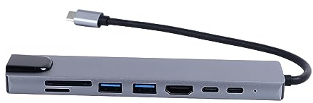 8 i 1 USB C Hub Multiport Adapter med HDMI Hub, USB 3.0, Minneskortplats, Typ C, High Speed ​​RJ45, USB C Till HDMI Adapter, Multiport AV Converter för PC Bärbar Telefon