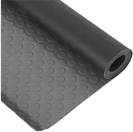 BESNUT Garagen-Bodenbelag, 2,6 mm Dicke PVC-Garagen-Fußmatten, wasserdichte, rutschfeste Gummibodenrollen, abgerundete Gummimatte for Turnhallenböden/Treppen/Industrie (Color : Gray, Size : 1x10m)