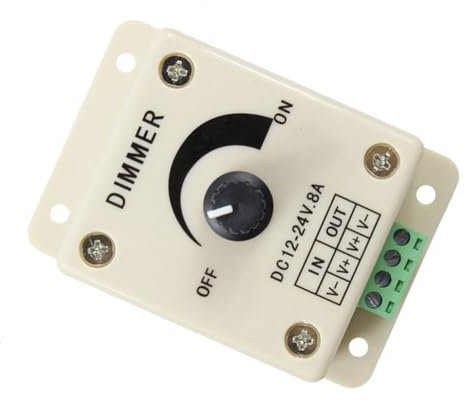 UKCOCO Variateur Mural Pwm 12v 8a Pour Panneau Led Monochrome, Réglage Manuel Luminosité, Bouton Rotatif Convivial, Contrôle Précis Lumière, Économie D'énergie, Pour Éclairage Intérieur