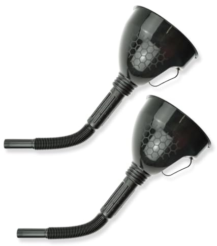 Flexi 005 Entonnoir universel en plastique pour essence diesel avec tamis Noir