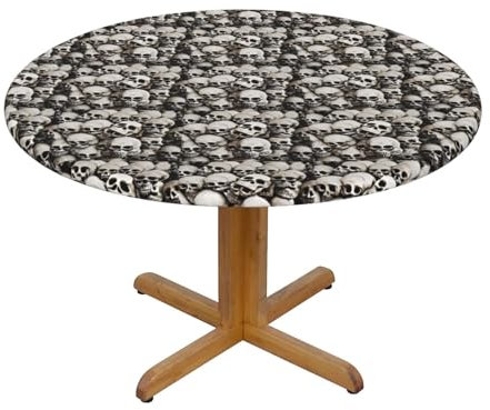 SSGVLPTO Runde Tischdecke mit mexikanischem Totenkopf-Druck, runde Tischdecke, Picknickdecke, elastischer Stoff