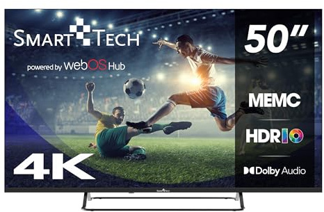 Smart Tech TV LED 4K UHD 50' (127cm) Smart TV Web OS-50UW02V- Molotov, Netflix, Prime Video, Disney+ - 3xHDMI - 2xUSB - MEMC- Dolby Audio