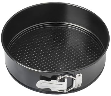 huixiaoqing Springform Cake Tin with Loose Base, Nonstick Leakproof Round Cheesecake Pan with Removable Bottom, Carbon Steel Baking Tins for Restaurants, Home and Kitchen (8 Inch)